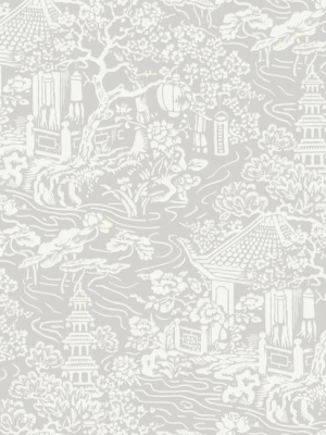 Chinoiserie Wallpaper In Grey From The Tea Garden Collection By Ronald Redding For York Wallcoverings