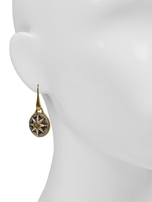 Compass Drop Earrings - Colored Compass