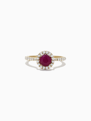 Effy Ruby Royale 14k Yellow Gold Ruby And Diamond Ring, 1.36 Tcw