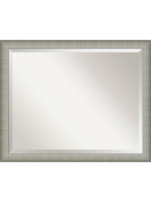 31" X 25" Elegant Brushed Framed Bathroom Vanity Wall Mirror Pewter - Amanti Art