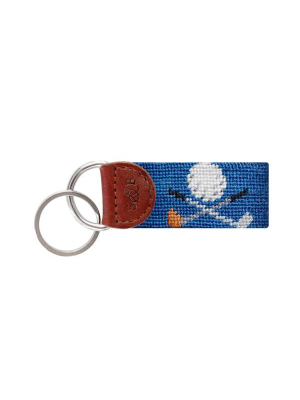 Golf Clubs Needlepoint Key Fob