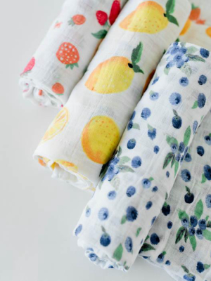 Cotton Muslin Swaddle Blanket Set - Berry Lemonade