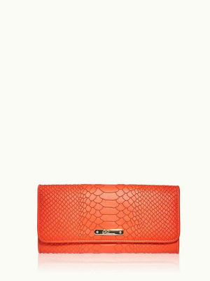 Gigi New York Orange Large Foldover Wallet