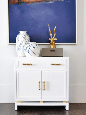 Marcus Cabinet With Gold Leaf Bamboo Hardware