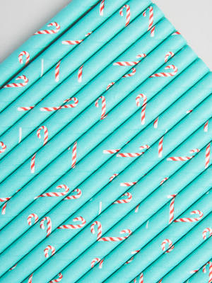 Season's Sippings Candy Cane Paper Straws