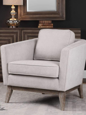 Varner Beige Linen Accent Chair