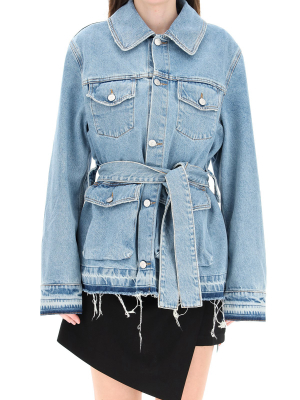 Off-white Belted Denim Jacket