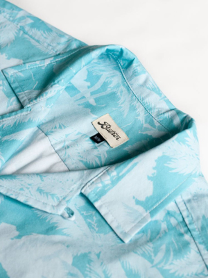 Teal Aloha Camp Shirt