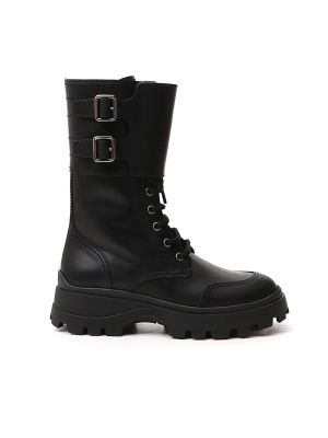 Miu Miu Buckle-strap Combat Boots