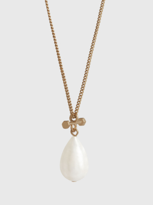 Pearldrop Gold-tone Fresh Water Pearl Necklace Pearldrop Gold-tone Fresh Water Pearl Necklace