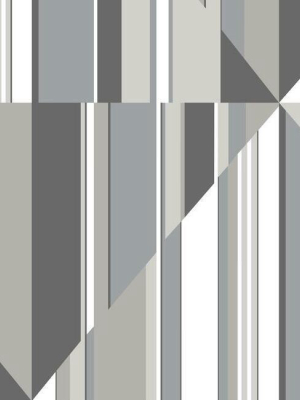 Pinwheel Stripe Wall Mural In Grey From The Murals Resource Library By York Wallcoverings