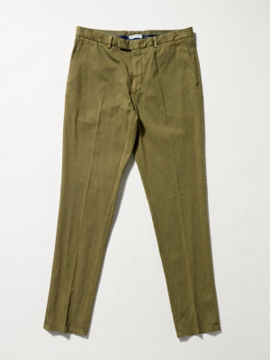 Olive Cotton Stretch Trouser