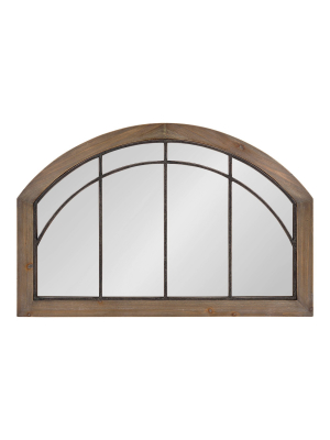 36" X 24" Haldron Wood Arch Mirror Rustic Brown/black - Kate And Laurel