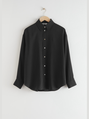 Oversized Button Up Silk Shirt