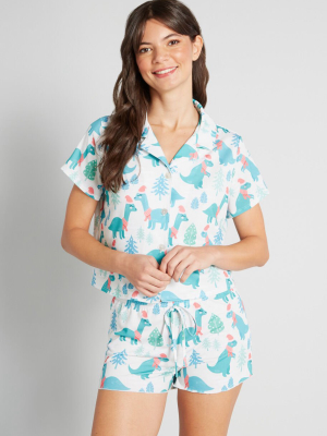 Holiday Dino-soiree Pajama Set