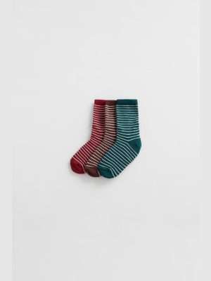 Two-pack Of Striped Long Socks