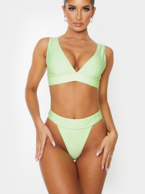 Mint Mix & Match Plunge Bikini Top