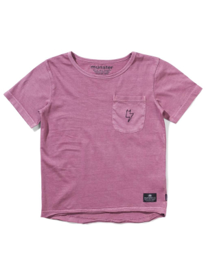 Munsterkids Dropit Ss Tee - Washed Dusty Pink