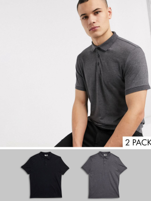 Asos Design 2 Pack Jersey Polo