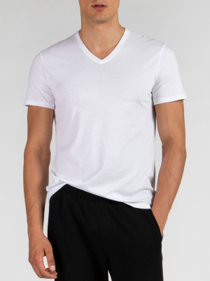 Classic Jersey V-neck Tee - White
