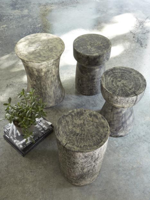 Chamcha Wood Stool Gray Stone