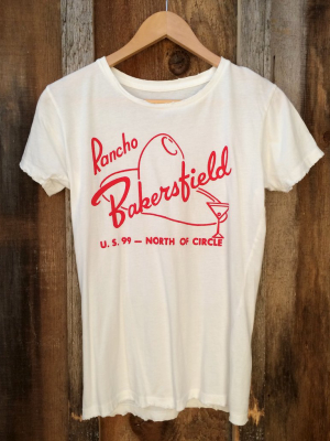 Rancho Bakersfield Womens Tee Wht/red