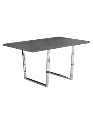 36" X 60" Dining Table Chrome Metal Gray - Everyroom