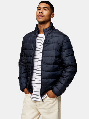 Selected Homme X Plastic Change Navy Recycled Puffer Jacket