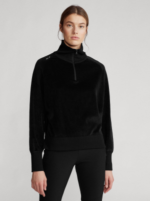 Velour Quarter-zip Golf Pullover