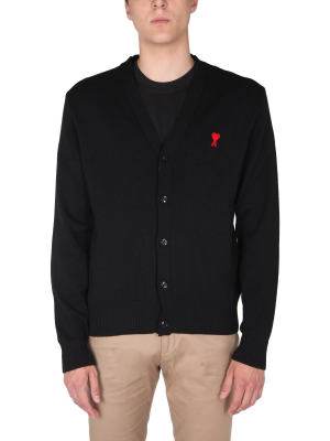 Ami Logo Embroidered Buttoned Cardigan
