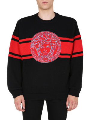 Versace Medusa Intarsia Knit Sweater