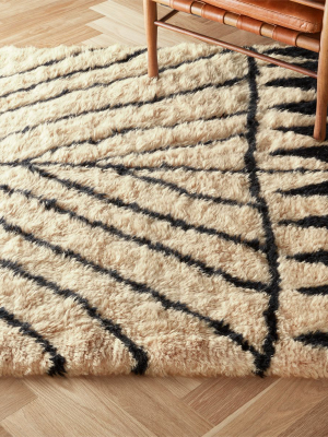 Zeal Black And Ivory Shag Rug