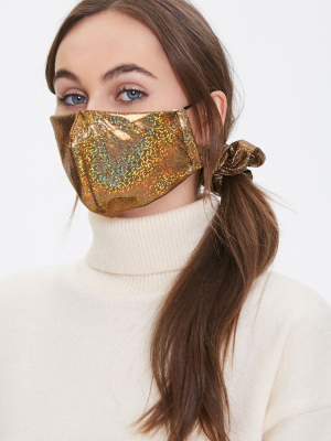 Metallic Face Mask & Scrunchie Set