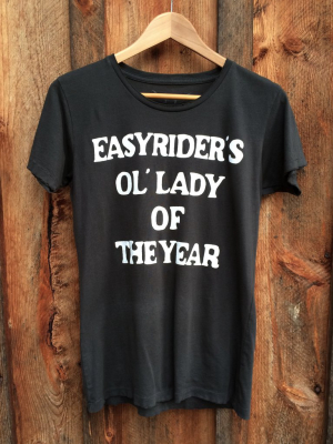 Easy Rider's Ol Lady Of The Year Women's Vintage Tee Black/white
