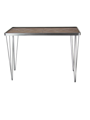 Modern Wood And Iron Chevron Console Table Brown - Olivia & May