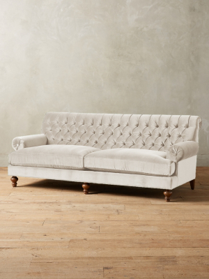 Velvet Fan Pleat Sofa