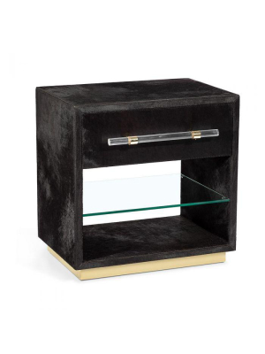 Cassian Bedside Chest - Black/ Brass