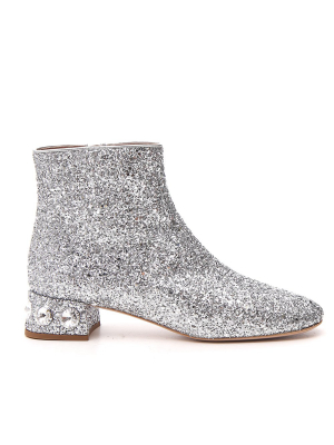 Miu Miu Glitter Ankle Boots