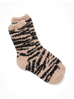 Ae Fuzzy Tiger Crew Sock