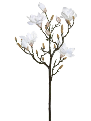 Artificial Magnolia Spray (42") White - Vickerman