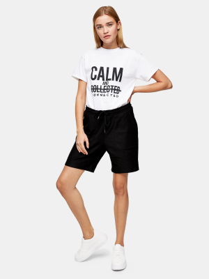 Topman Black Twill Jersey Shorts