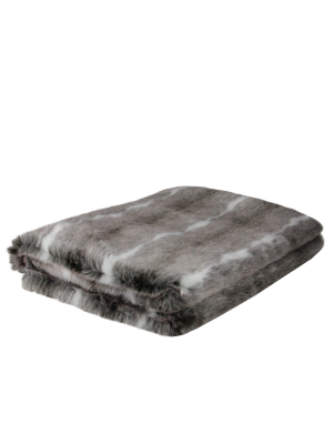 Northlight 50" X 60" Faux Fur Soft Throw Blanket - White/gray