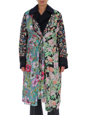 Junya Watanabe Belted Floral Patchwork Coat