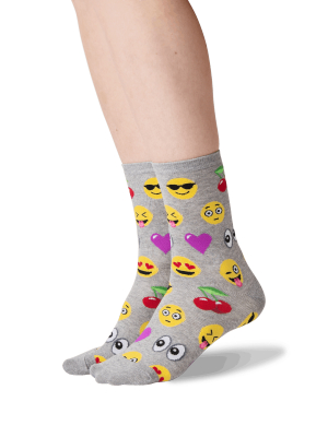 Womens Emoji Crew Socks