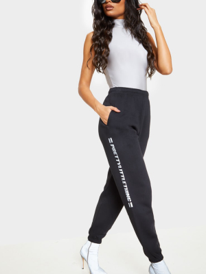 Prettylittlething Black Reflective Print Joggers