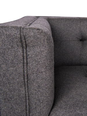 Sonora Dark Grey Wool Tufted Sofa