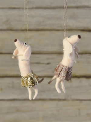 Felt Ornaments - Dog With Tutu