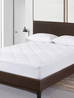 Puredown White Fitted Quilted Down Alternative Mattress Pad