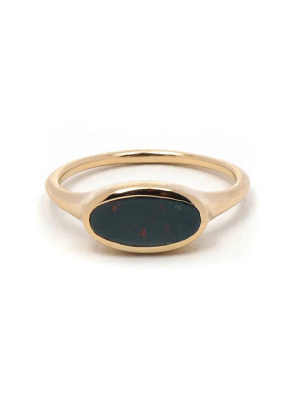 Bloodstone Heliotrope Gold Ring