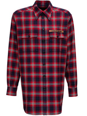 Dolce & Gabbana Logo Patch Checked Shirt